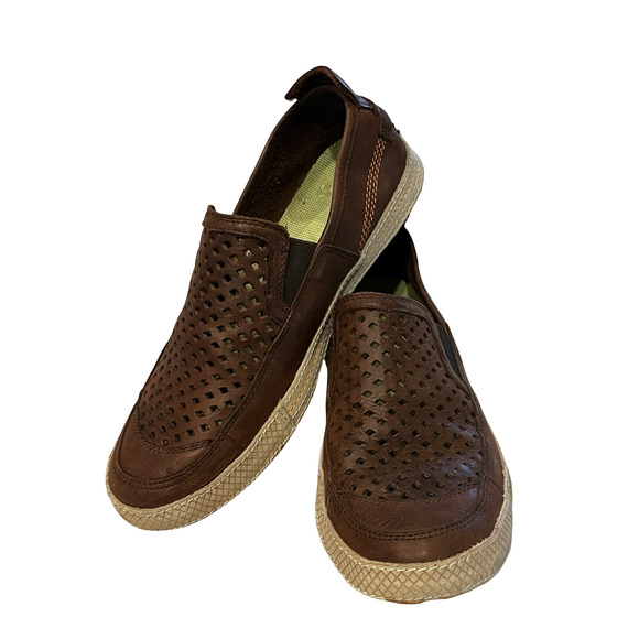 Cushe Shoes Mens Size 10 Brown Shumaker's Mark Slip On Perforated UM00860 - Picture 1 of 10